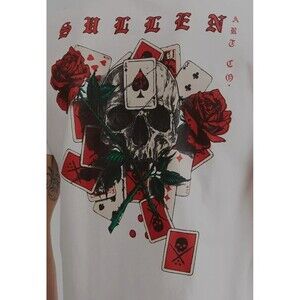 Sullen Collective Pin Up Tattoo Art Mens 2XL  Bluffing Skull Biker New A118